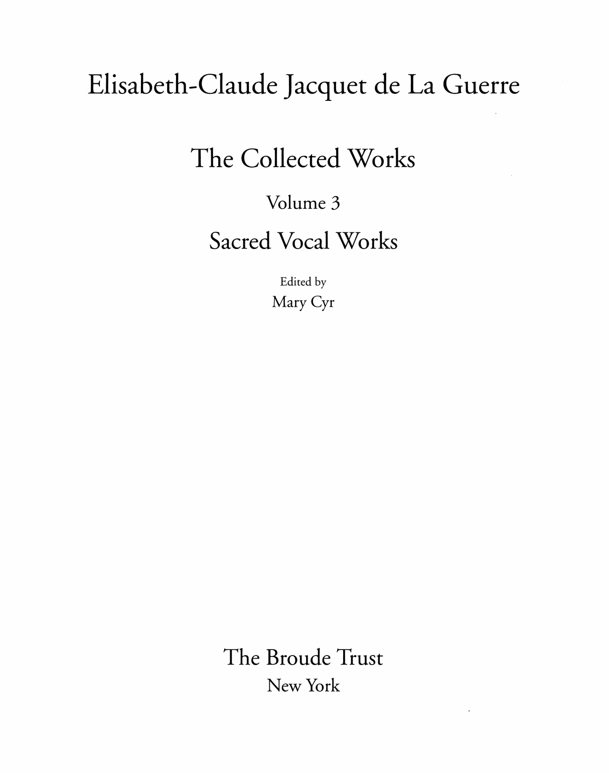Jacquet de La Guerre: Sacred Vocal Works