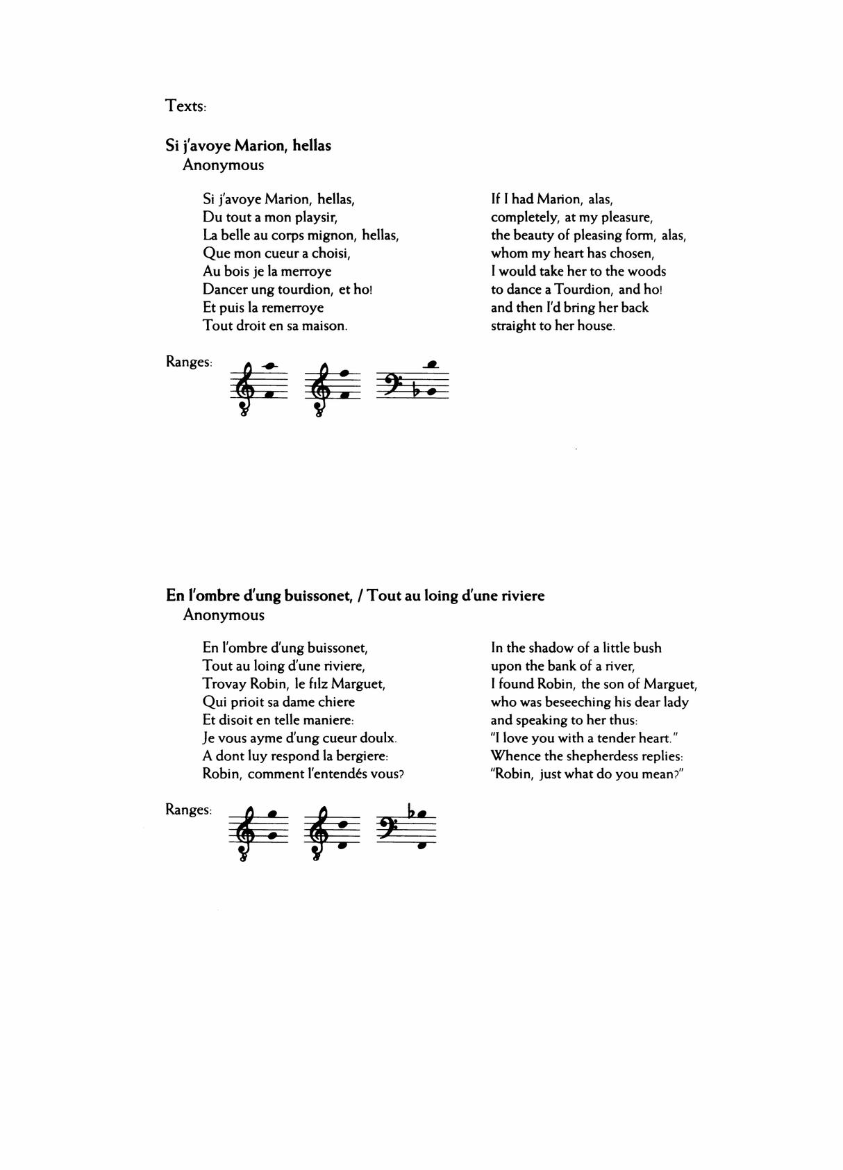 Josquin des Prez: Three Chansons for Men's Voices