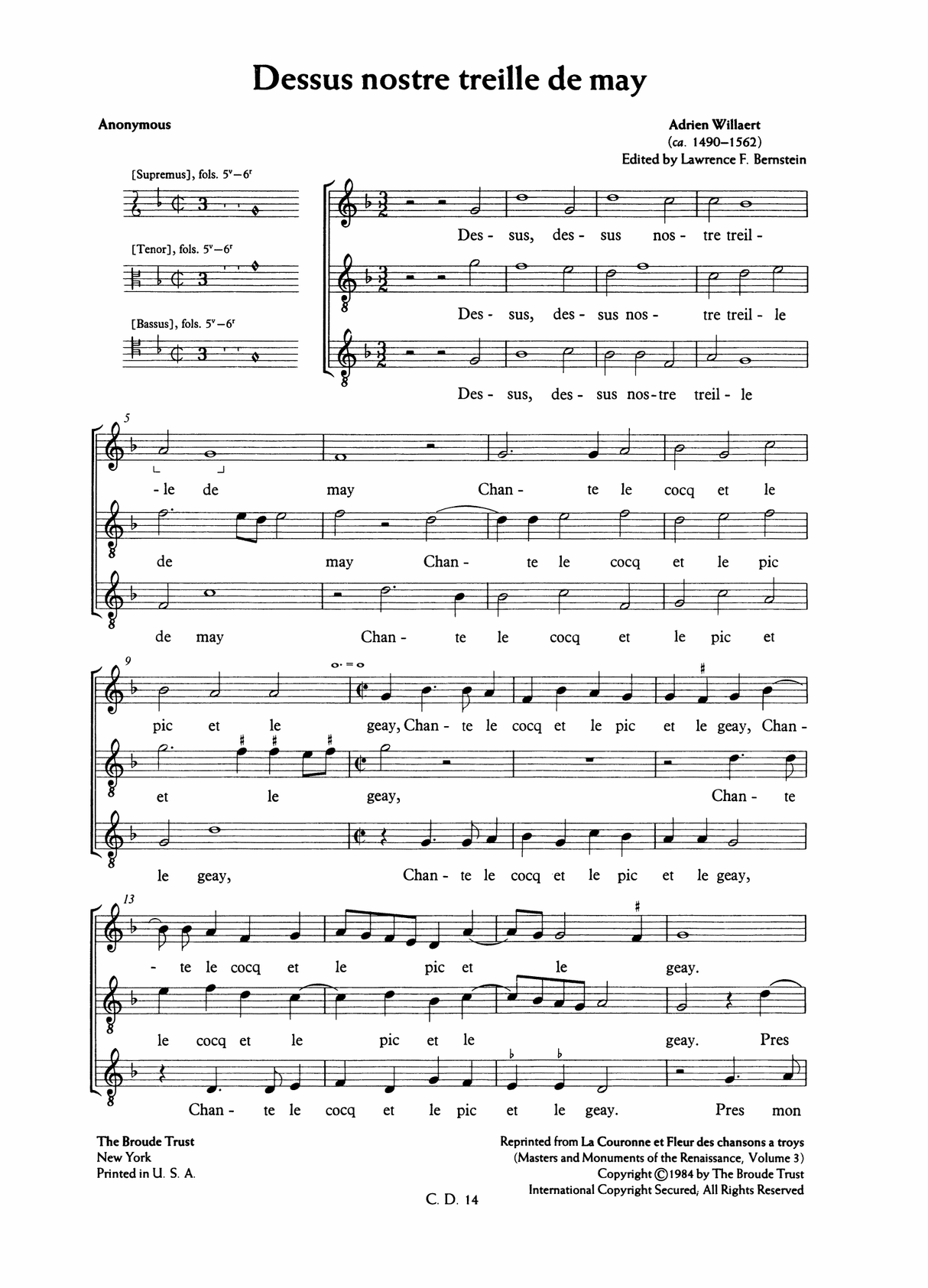 Willaert: Two Chansons