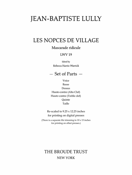 Lully: Les Nopces de Village