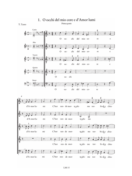 Marenzio: L'ottavo libro de' madrigal a cinque voci (1598)