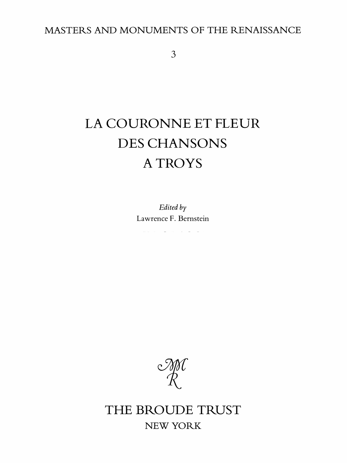 La Couronne et fleur des chansons a troys (1536)